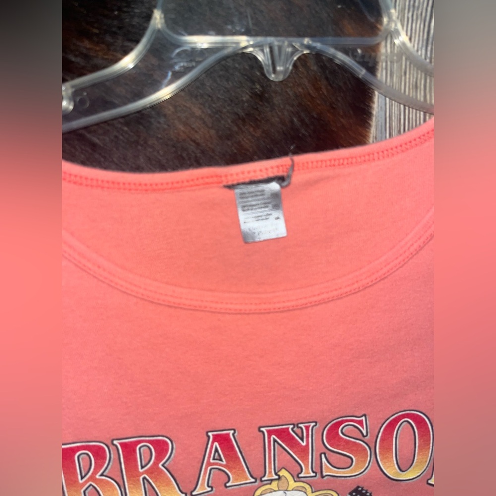 Vintage 1990’s Branson, MO. light salmon pink graphic printed short sleeve 3XL - Picture 3 of 5
